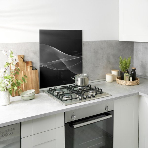 Stenska zaščitna plošča za štedilnik iz kaljenega stekla 70x60 cm Smoke – Wenko-image-2