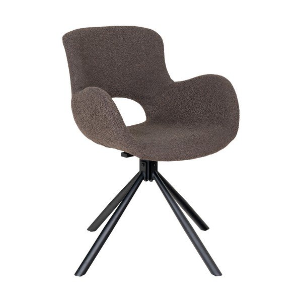 Rjavi oblazinjeni jedilni stoli v kompletu z nasloni za roke 2 ks Amorim – House Nordic-image-3