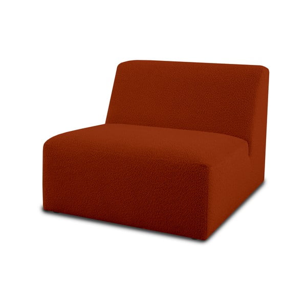 Opečnato oranžen modul za sedežno garnituro iz tkanine bouclé (sredinski modul) Roxy – Scandic-image-1
