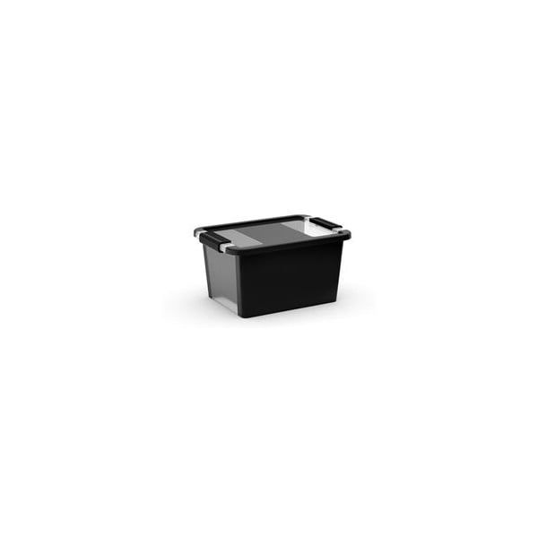 Črna plastična škatla za shranjevanje s pokrovom 36,5x26x19 cm Bi-Box S – KIS
