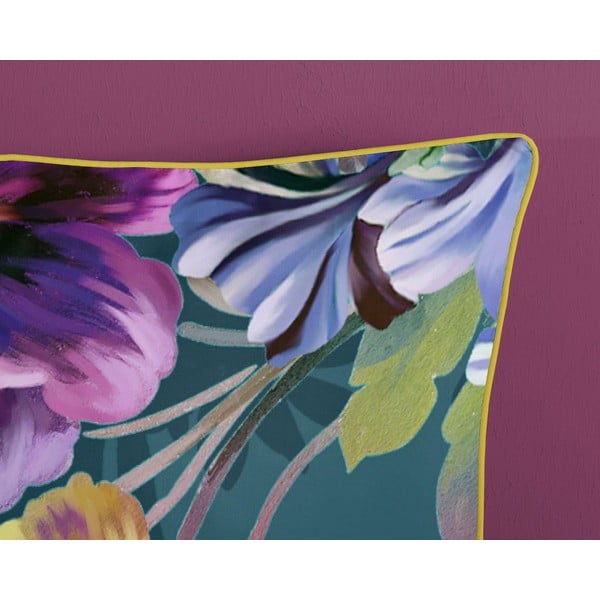 Petrolej modra posteljnina iz organskega bombaža Descanso Sunflower, 140 x 200 cm-image-3