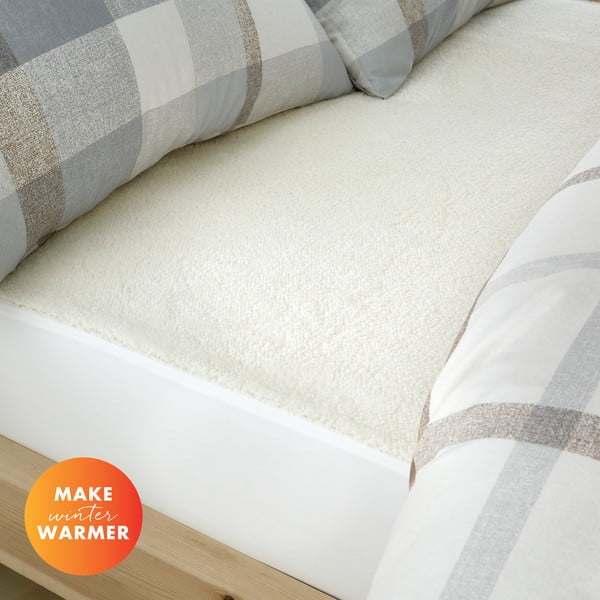 Kremno bela rjuha iz mikropliša 135x190 cm – Catherine Lansfield-image-1