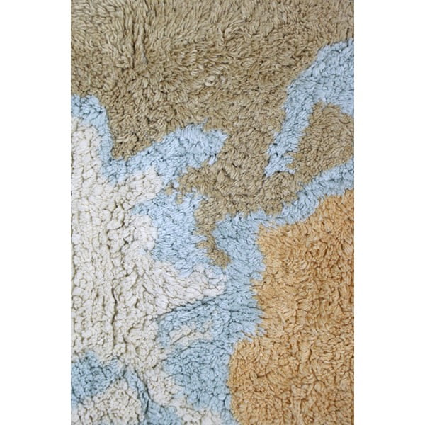 Modro-bež ročno tkana pralna bombažna otroška igralna preproga 70x100 cm Mini Worldmap – Lorena Canals-image-1