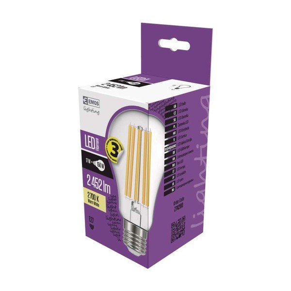 Žarnica LED EMOS Filament A67 Warm White, 17W E27-image-1