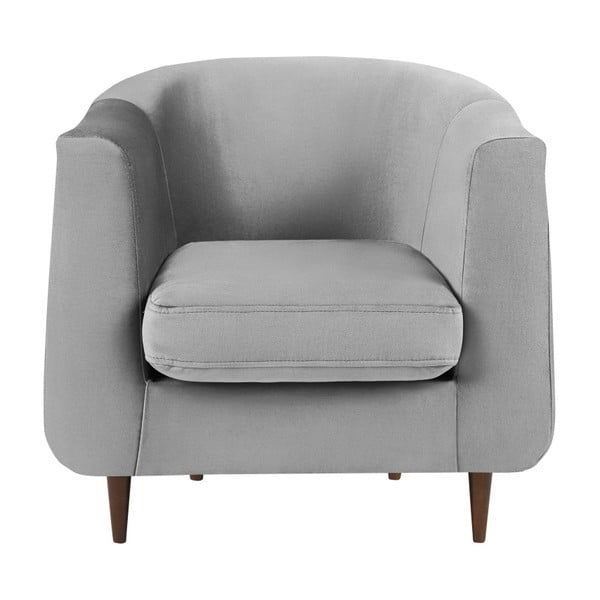 Sivi žametni fotelj Kooko Home Glam