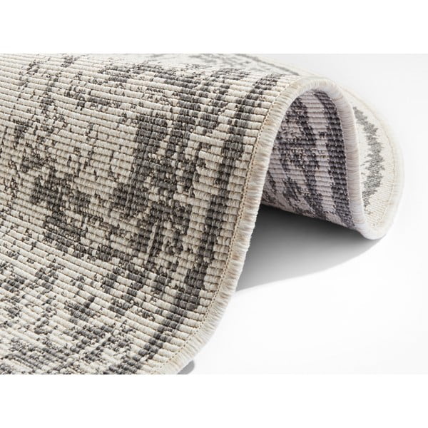 Sivo-krem zunanja preproga NORTHRUGS Borbon, ø 140 cm-image-3