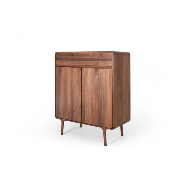 Rjava komoda iz masivnega oreha 90x110x45 cm Fawn – Gazzda-image-4