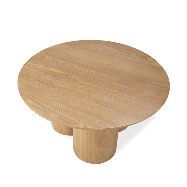 Okrogla klubska mizica v hrastovem dekorju v naravni barvi ø 80 cm Lua – MOME-image-4