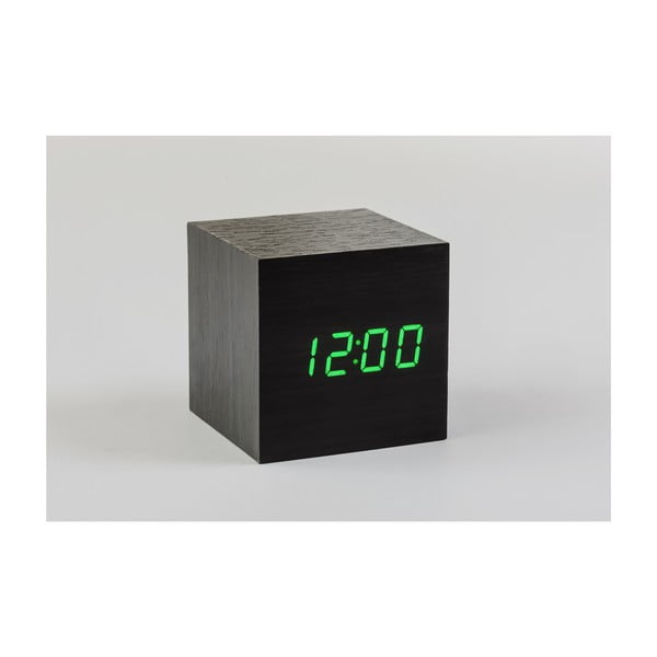 Zelena LED budilka Cube Click Clock, črna-image-2
