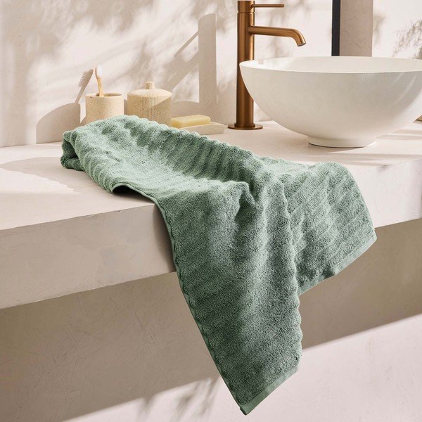 Zelena frotirna bombažna brisača 50x90 cm Maya – douceur d'intérieur-image-3
