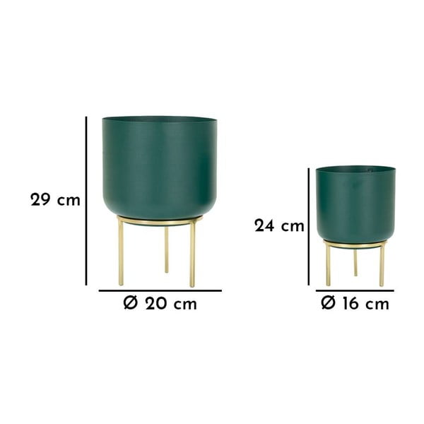 Kovinski okrasni cvetlični lonci v kompletu 2 ks ø 20 cm Grent – Mauro Ferretti-image-3