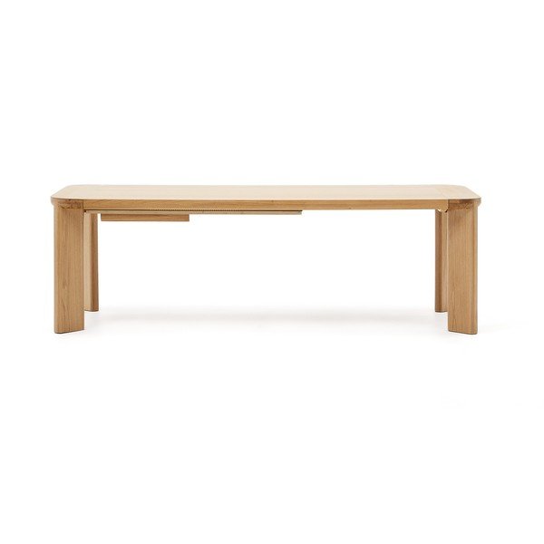 Raztegljiva jedilna miza z dodatno ploščo z mizno ploščo v hrastovem dekorju 100x240 cm Jondal – Kave Home-image-3