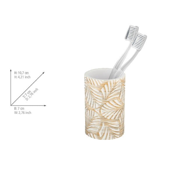 Bež lonček za zobne ščetke iz poliresina Terralba – Wenko-image-3
