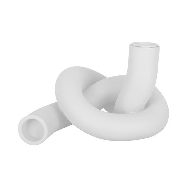 Bel keramični svečnik PT LIVING Knot