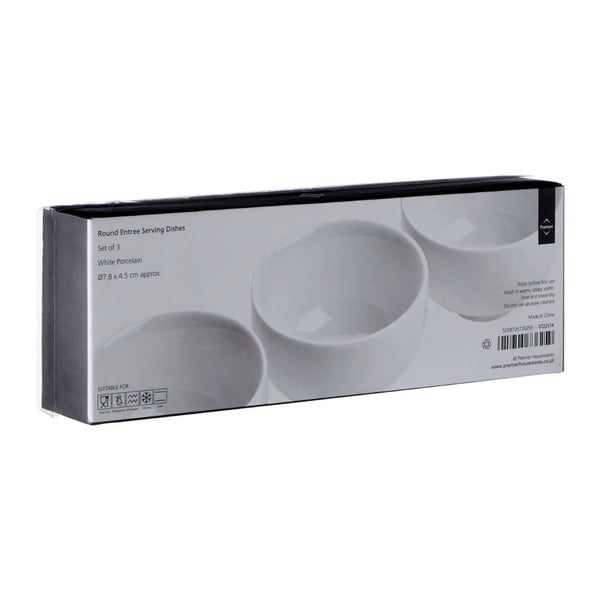Bele porcelanaste servirne posode v kompletu 3 ks ø 8 cm Entree – Premier Housewares-image-3
