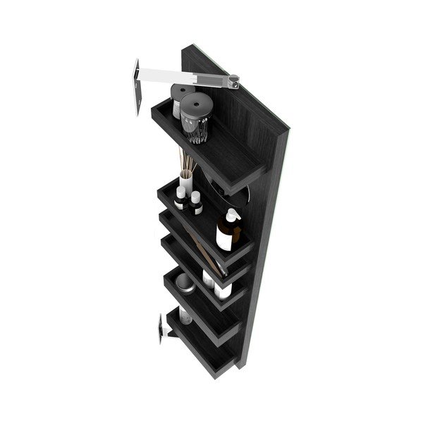 Vrtljivo ogledalo s policami Wireworks Cosmos Dark, višina 114 cm-image-3