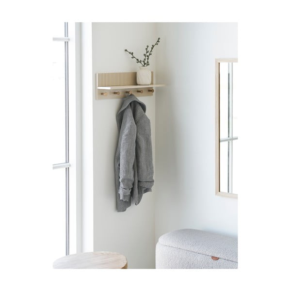 Bež stenski obešalnik s polico 50 cm Rocca – House Nordic-image-1