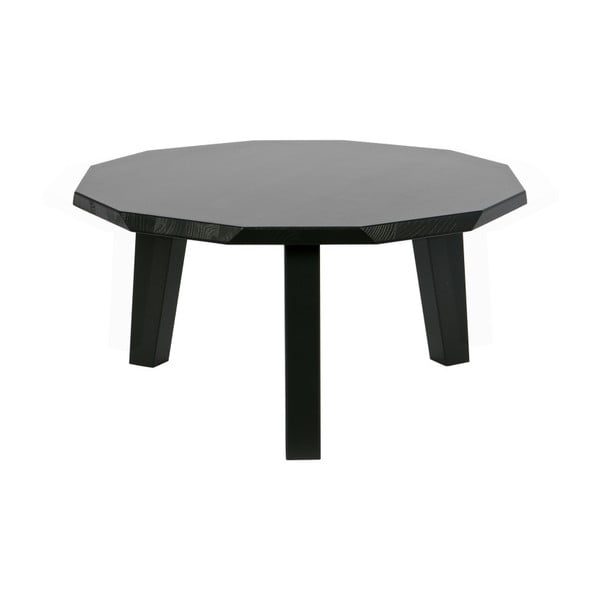Črna klubska mizica iz borovega lesa WOOOD Twelve, ⌀ 60 cm