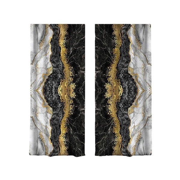 Črne/zlate zavese v kompletu 2 ks 140x260 cm – Mila Home