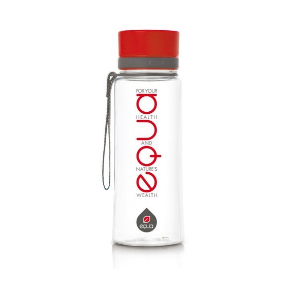 Plastična steklenica Equa Red Text, 0,4 l