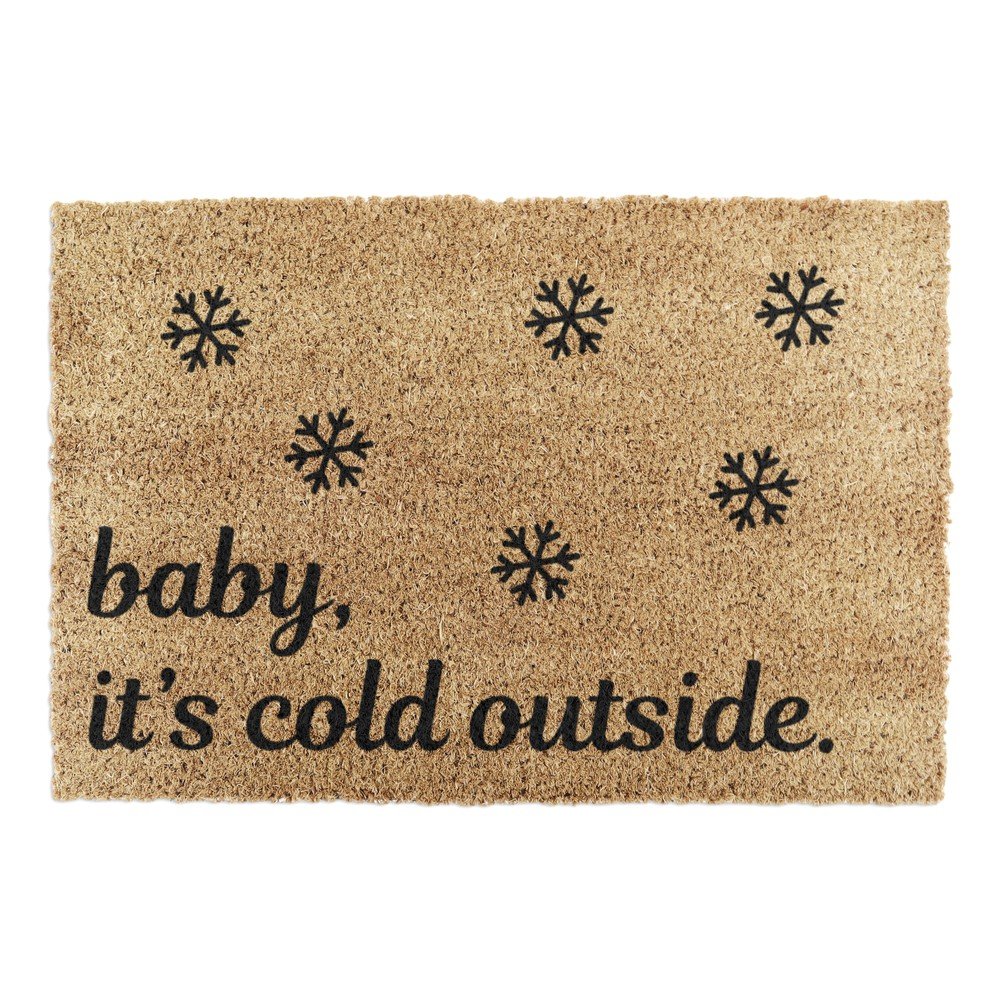 Predpražnik z božičnim motivom iz kokosovih vlaken 40x60 cm Baby It's Cold Outside
