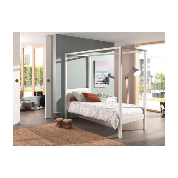 Bela otroška postelja 90x200 cm PINO CANOPY – Vipack-image-3