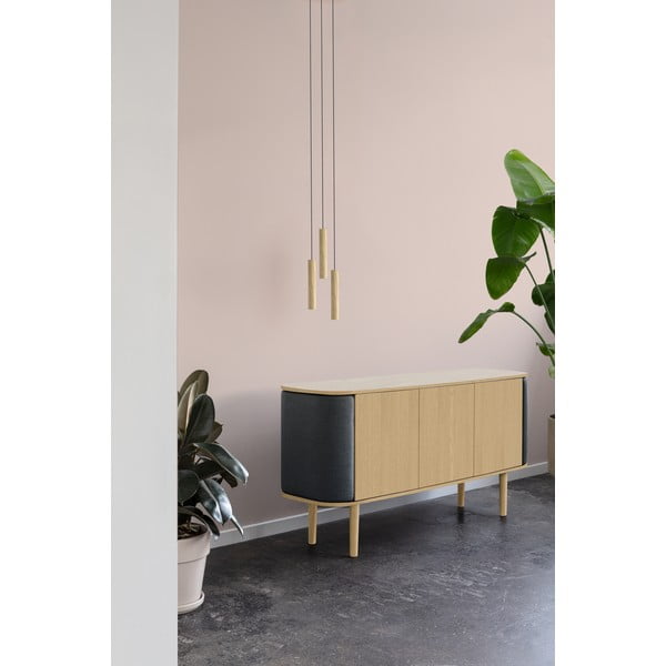 Siva/rjava nizka komoda v hrastovem dekorju 150x75 cm Treasures – UMAGE-image-4