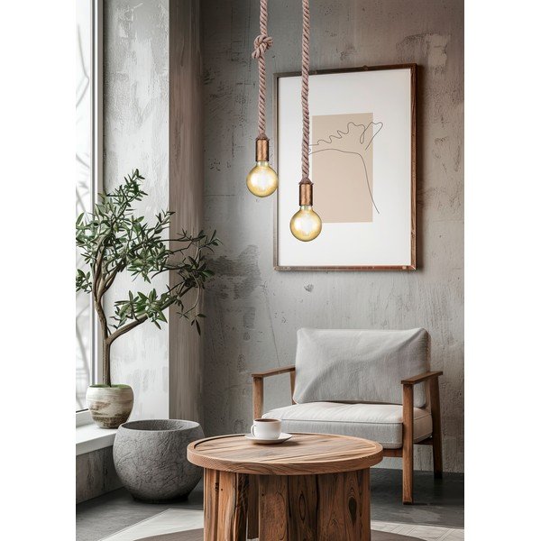 Medeninasta viseča svetilka ø 12 cm Rope – Trio-image-1