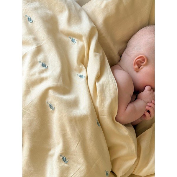 Svetlo rumena otroška posteljnina za otroško posteljico iz organskega bombaža 70x100 cm Sea Garden – Cam Cam Copenhagen-image-3