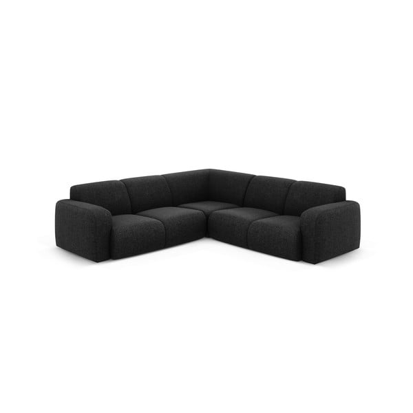 Črna kotna sedežna garnitura (s kotom po izbiri/v obliki črke L) Molino – Micadoni Home-image-2