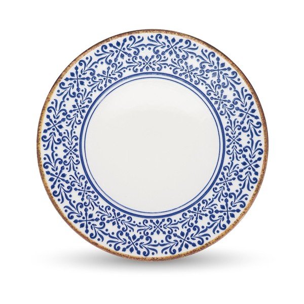 Bel/moder servirni porcelanast krožnik ø 32 cm Azul – BonBistro