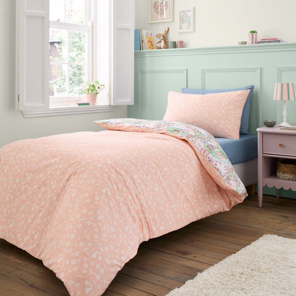 Enojna bombažna otroška posteljnina 135x200 cm Meadow Bunnies – Belle & Boo-image-3