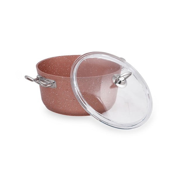 Roza aluminijast lonec s pokrovom Güral Porselen Classic, ø 24 cm-image-3