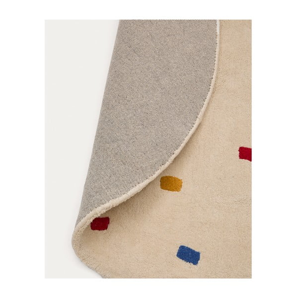 Kremno bela bombažna otroška preproga ø120 cm Luli – Kave Home-image-4