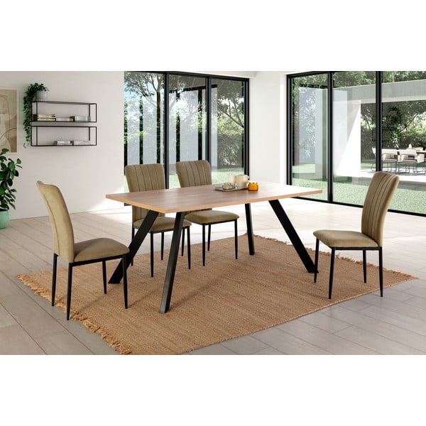 Kaki zeleni jedilni stoli v kompletu 4 ks Holly – Marckeric-image-1