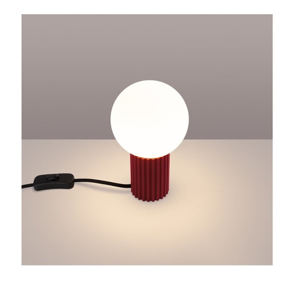 Bordo rdeča namizna svetilka s steklenim senčilom (višina 19 cm) Orbital – Sollux-image-1