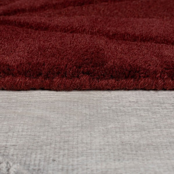 Bordo rdeča ročno tkana volnena preproga 160x230 cm Shard Red – Flair Rugs-image-4