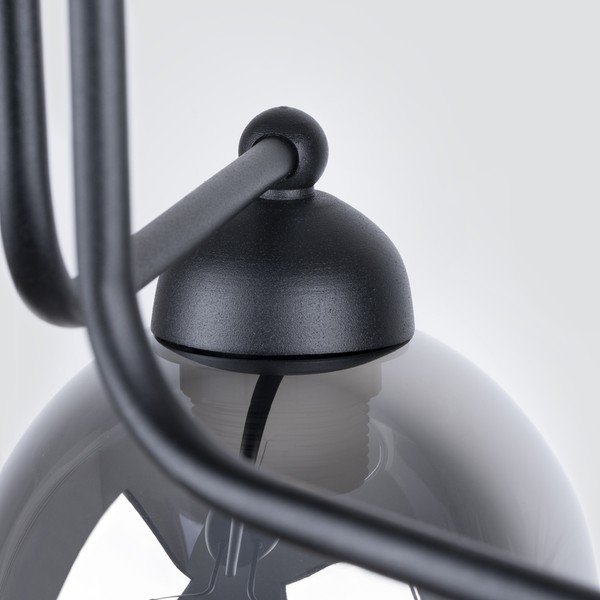 Črna stropna svetilka s steklenim senčilom 54x54 cm Garten – Sollux-image-3