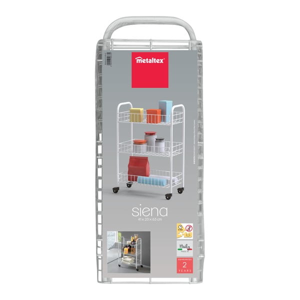 Belo mobilno stojalo s 3 policami Metaltex Siena-image-2