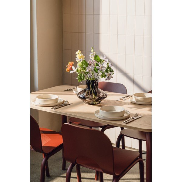 Rjava steklena ročno izdelana vaza (višina 28 cm) Glom – noo.ma-image-1