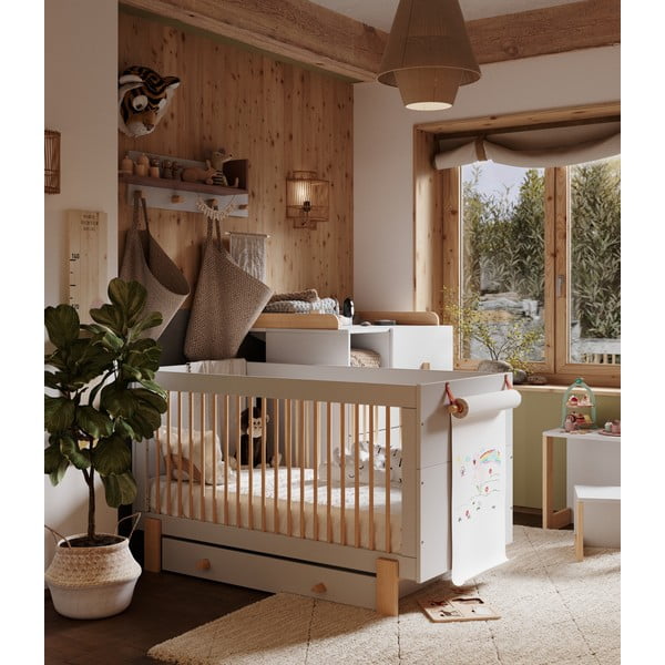 Svetlo siva nizka otroška komoda 105x100 cm Cube - Pinio-image-1