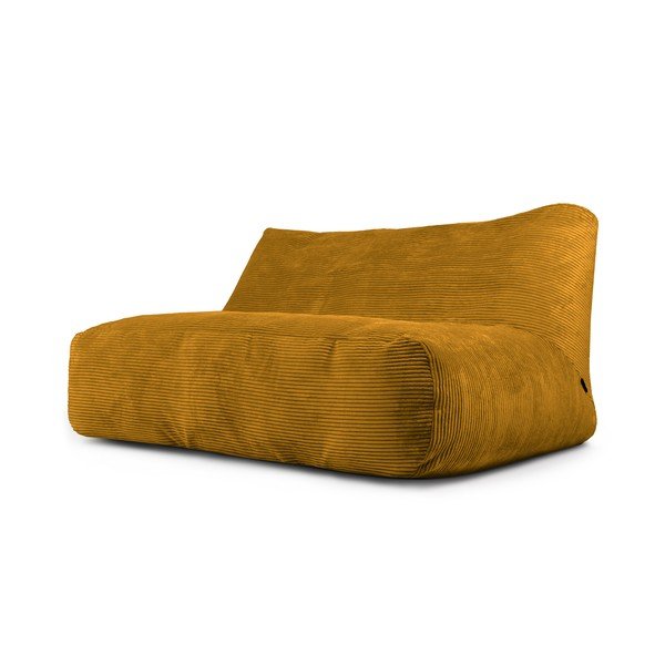 Gorčično rumena vreča za sedenje iz rebrastega žameta Sofa Tube 160 – SLOWDOWN