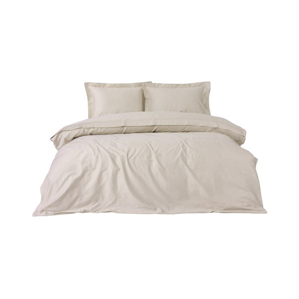 Podaljšana bež posteljnina za zakonsko posteljo iz bombažnega satena 240x220 cm Elegant – Mijolnir