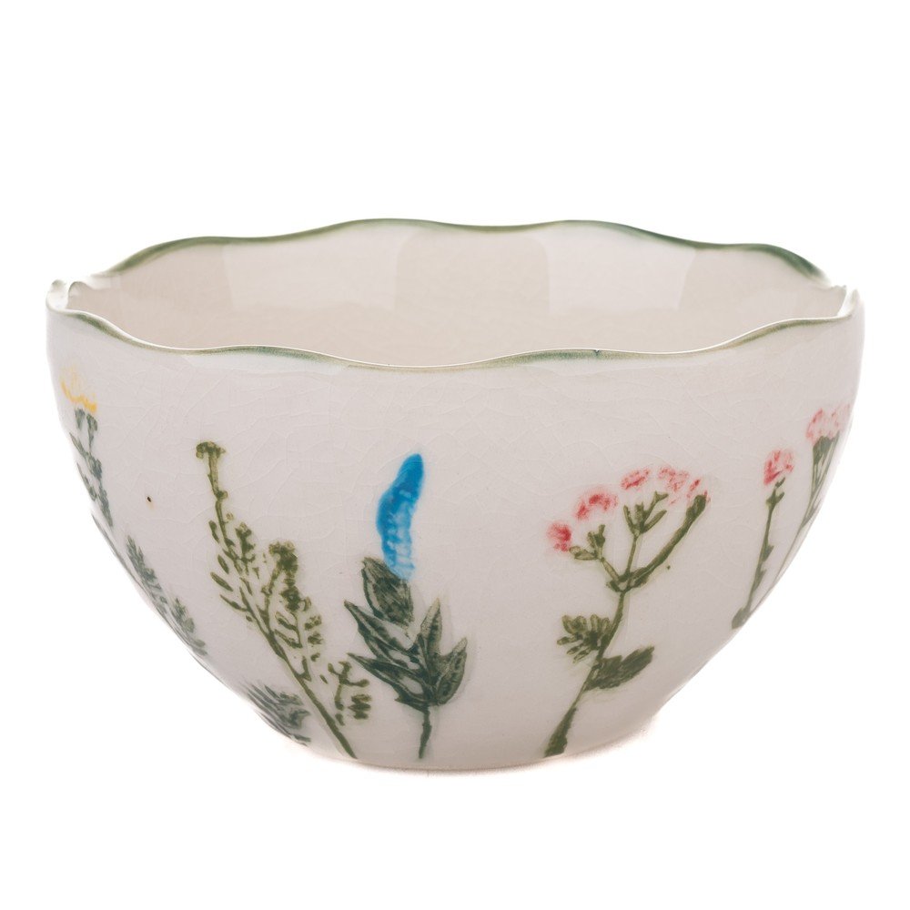 Bela porcelanasta skledica Flower Garden