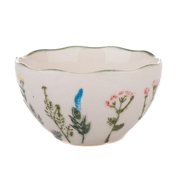 Bela porcelanasta skledica Flower Garden – Dakls