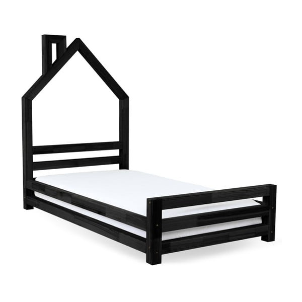 Otroška postelja Benlemi Wally iz črnega smrekovega lesa, 80 x 200 cm