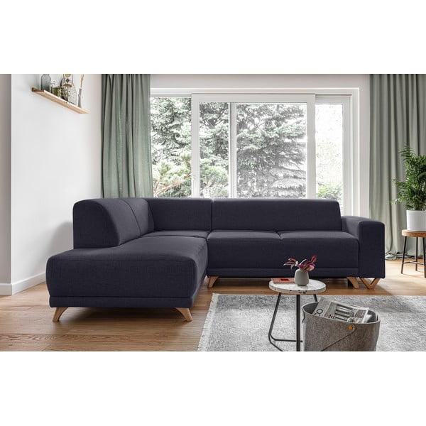 Antracitno siva raztegljiva/s prostorom za shranjevanje kotna sedežna garnitura (levi kot/v obliki črke L) Classy Sophie – Miuform-image-1