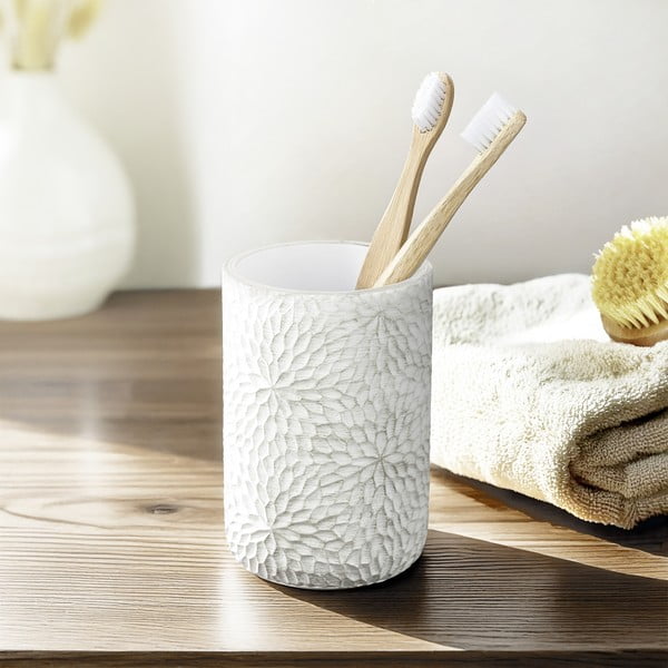 Bel/zlat lonček za zobne ščetke iz poliresina Montalfano – Wenko-image-1