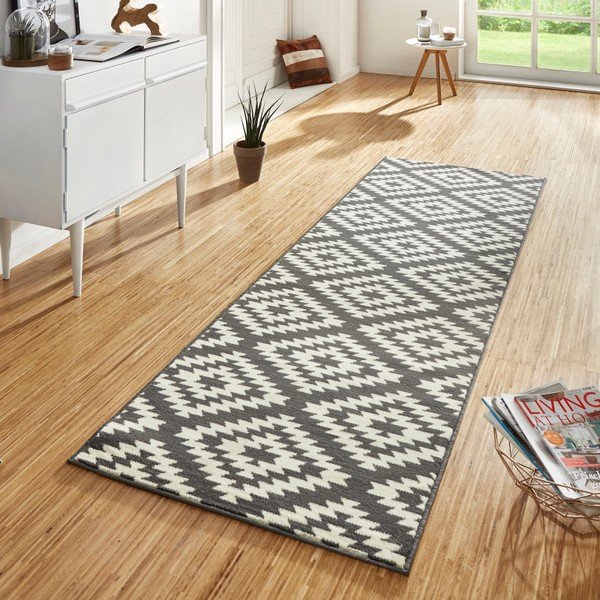 Sivo-bel tekač Hanse Home Basic Nordic, 80 x 350 cm-image-1