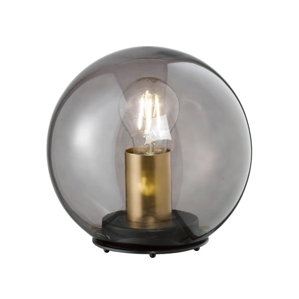 Črna namizna svetilka s steklenim senčilom Dini – Fischer & Honsel